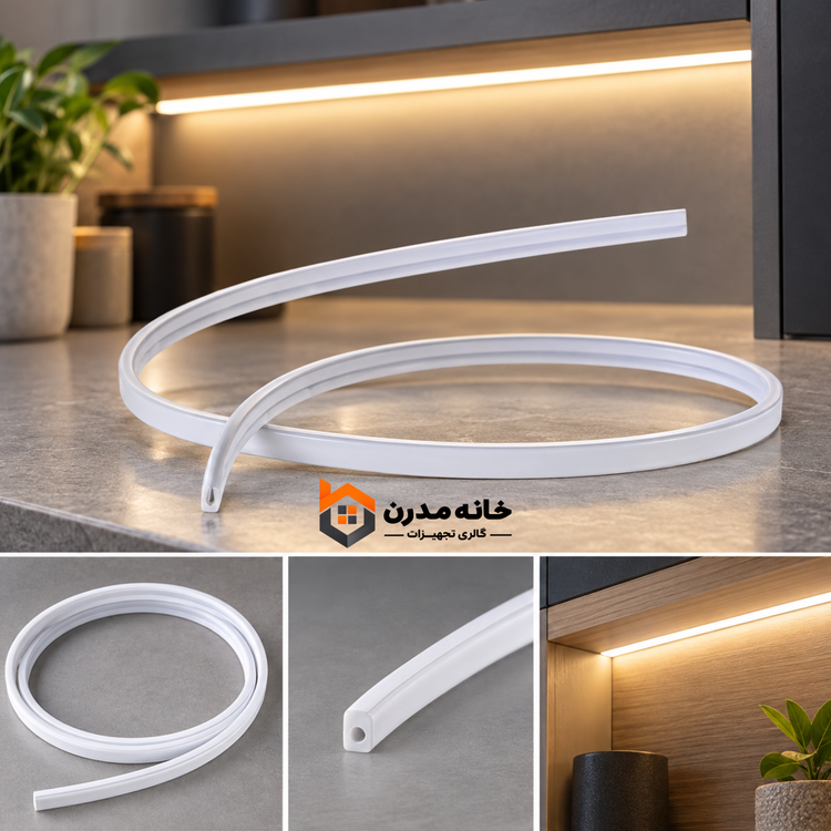 نوار LED سیلیکونی 10 متری عرض 6mm - طبیعی پلاتین 1948